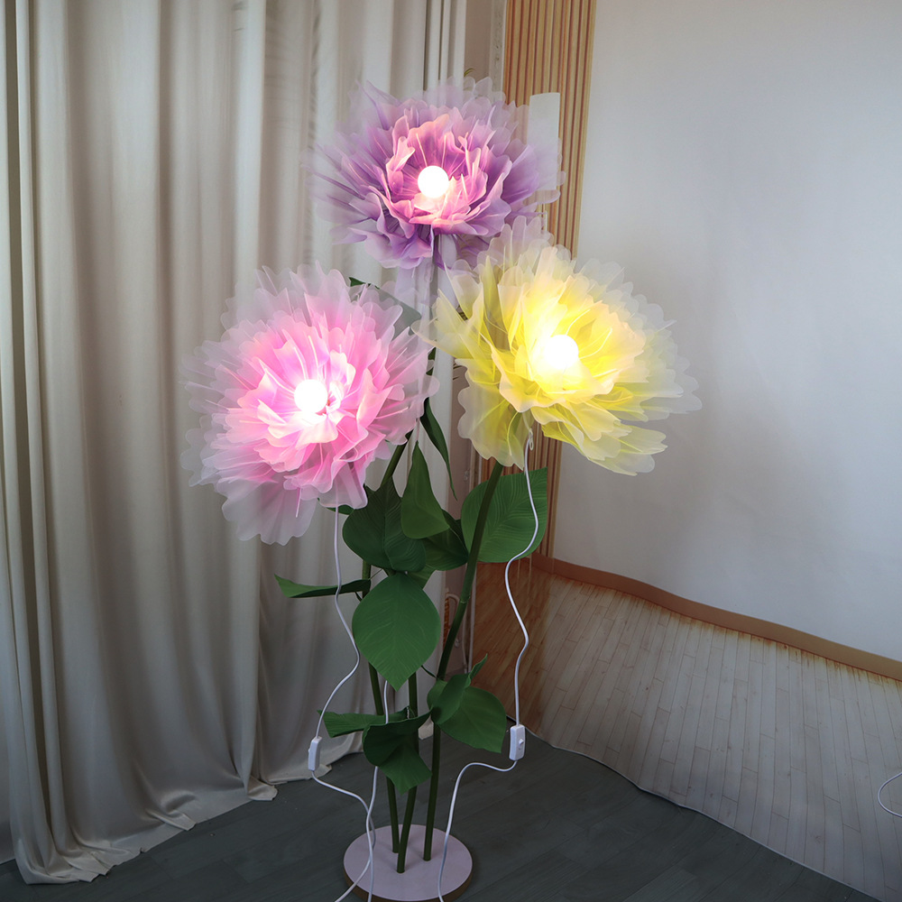 Photography Lighting Layout - 写真用の手作り造花,3Dライトフラワーファブリック,巨大な小道具,背景レイアウト,大規模,イベント装飾,新しい