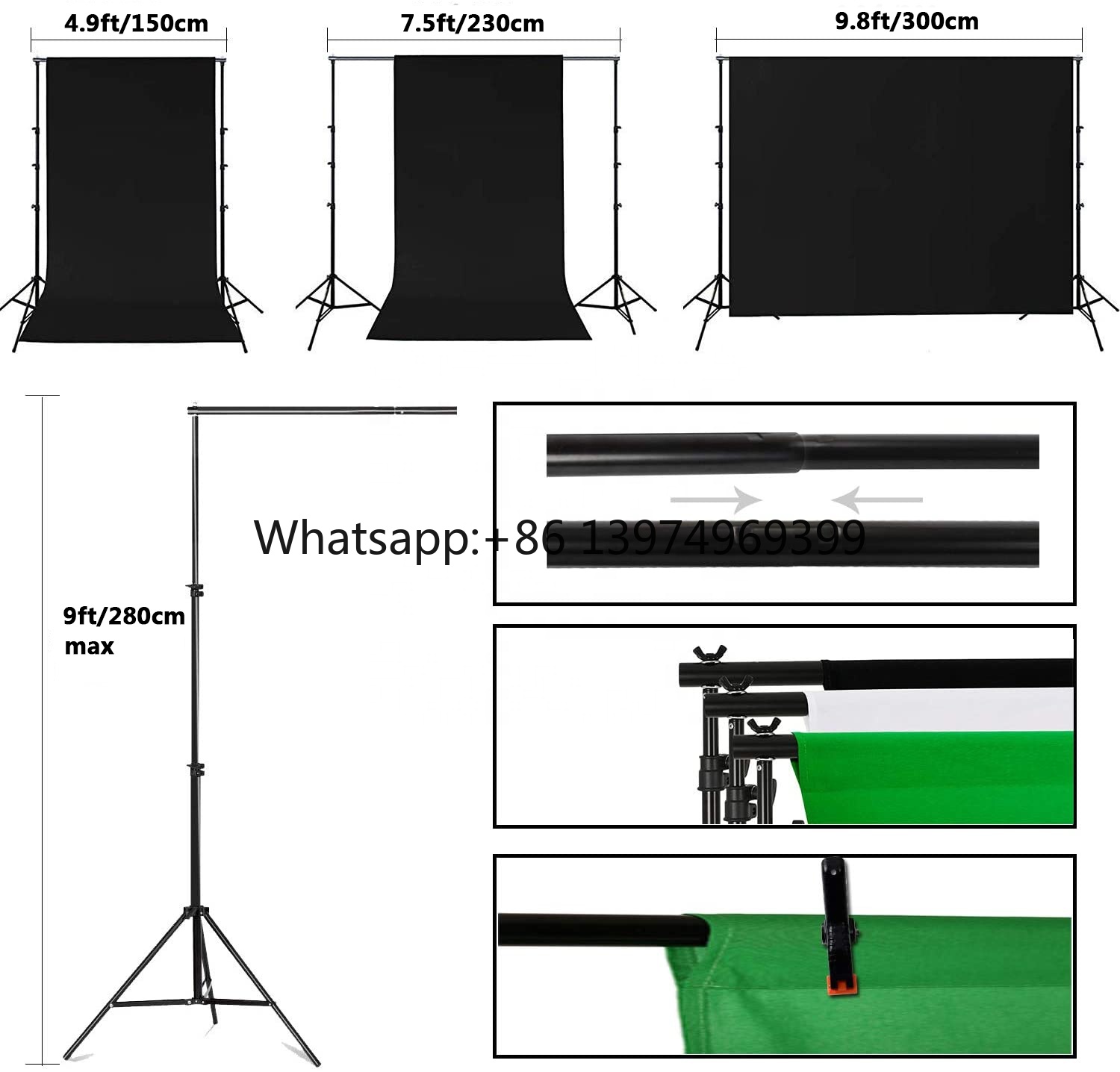 Photography Lighting Material - 新製品、お手頃価格のスタジオ用2.8×3mクロームグリーン背景布