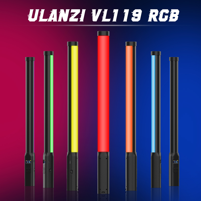 Photography Lighting Stick - Ulanzi VL119 ハンドヘルド RGB カラフルなスティックライト 19.68