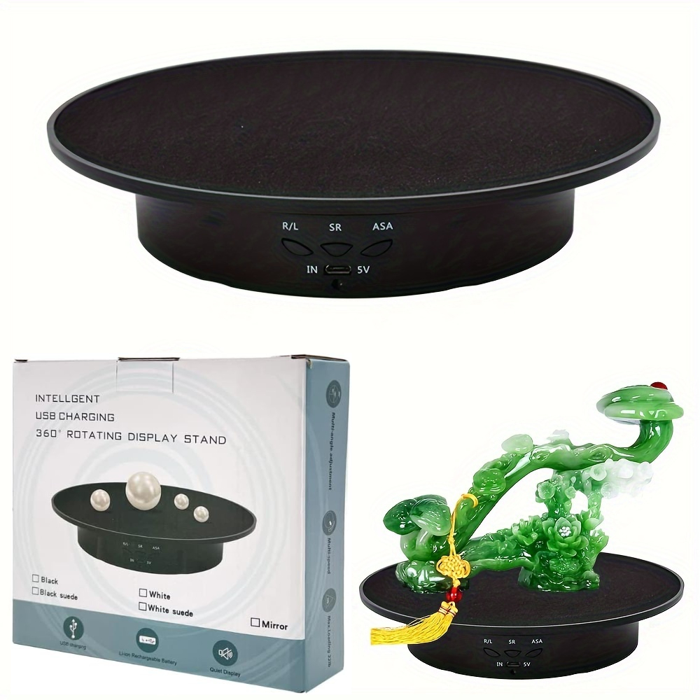 Photography Lighting Material - 写真用電動回転ターンテーブル、USB電源、電動ディスプレイスタンド、低ノイズ、360度回転、5v、20 cm、7.87インチ