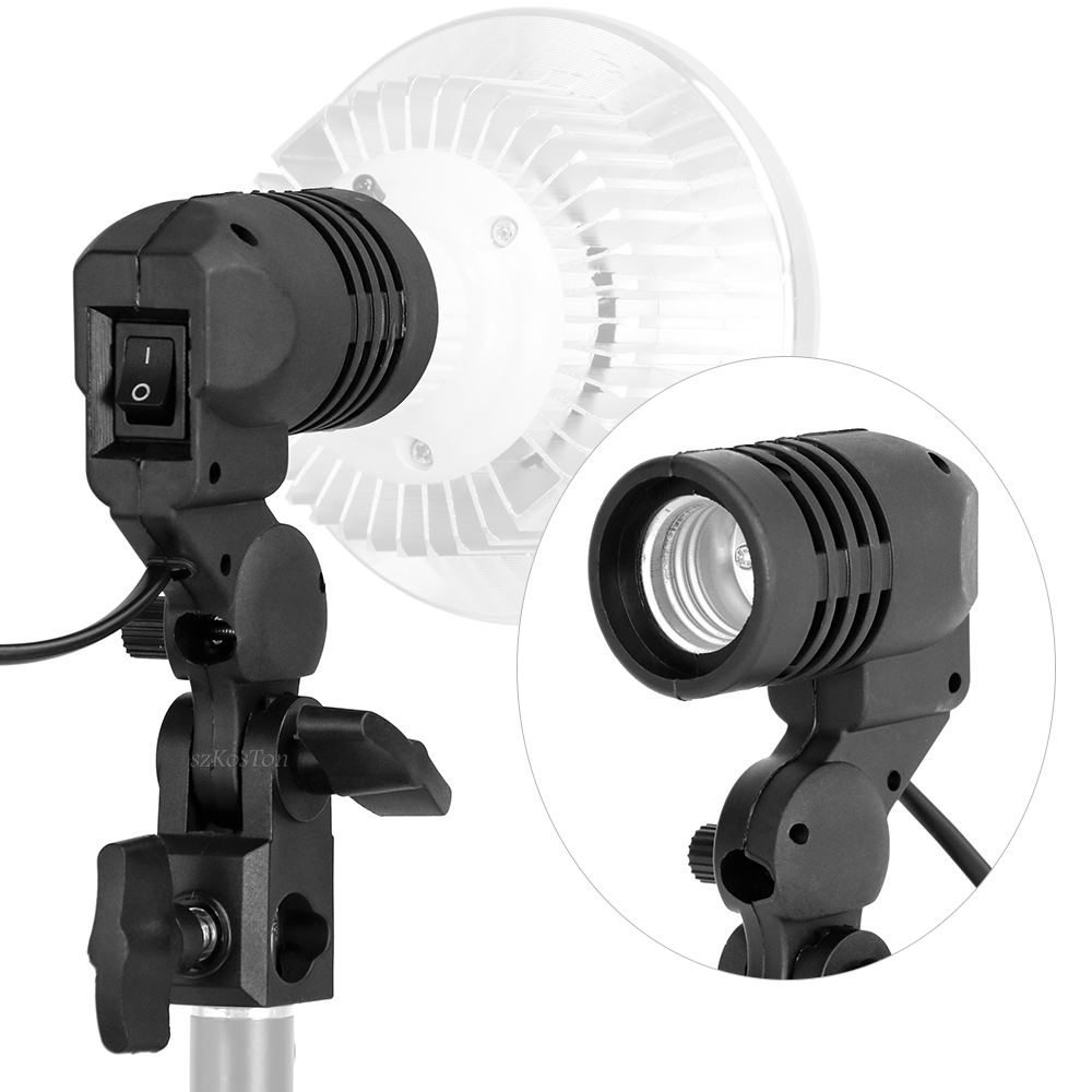 Photography Lighting Umbrella - シングルヘッド電球ホルダー E27 ソケットフラッシュ傘ブラケット写真照明電球ホルダー写真スタジオアクセサリー米国 EU