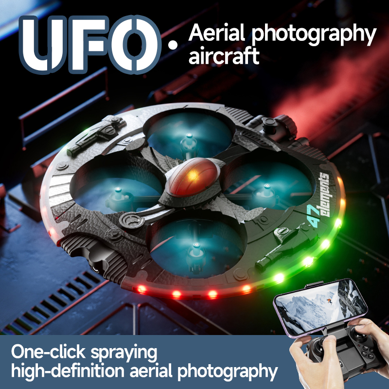Photography Lighting Beginners - 空撮ミニUFOリモコンクアッドコプター2.4G 8Kワンキースプレー6つの照明モードオプティカルフローホバーWIFI FPV RCドローン