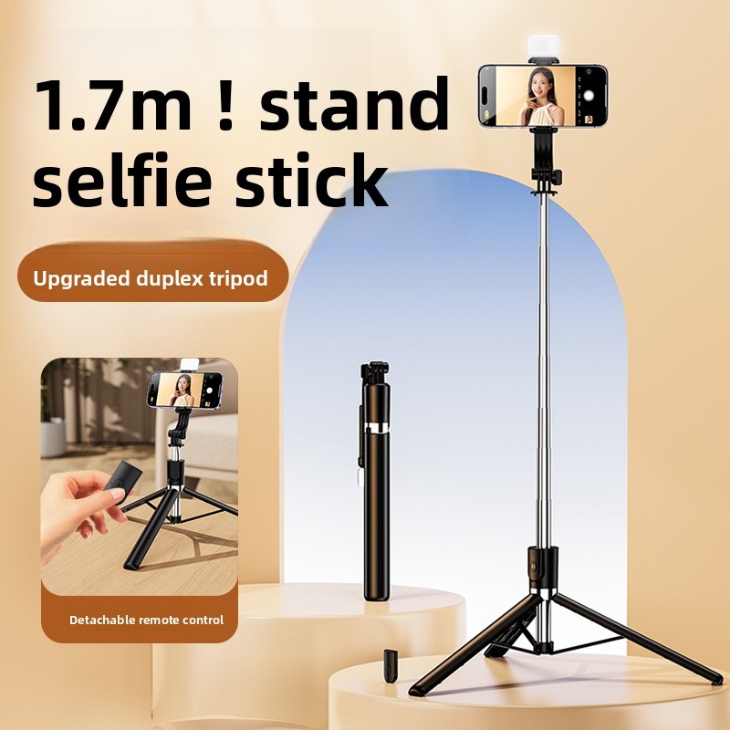 Photography Lighting Stick - 1M伸縮式自撮り棒三脚 Bluetoothリモコン付き LEDフィルライト一体型スマホホルダー 写真撮影・Vlog撮影用