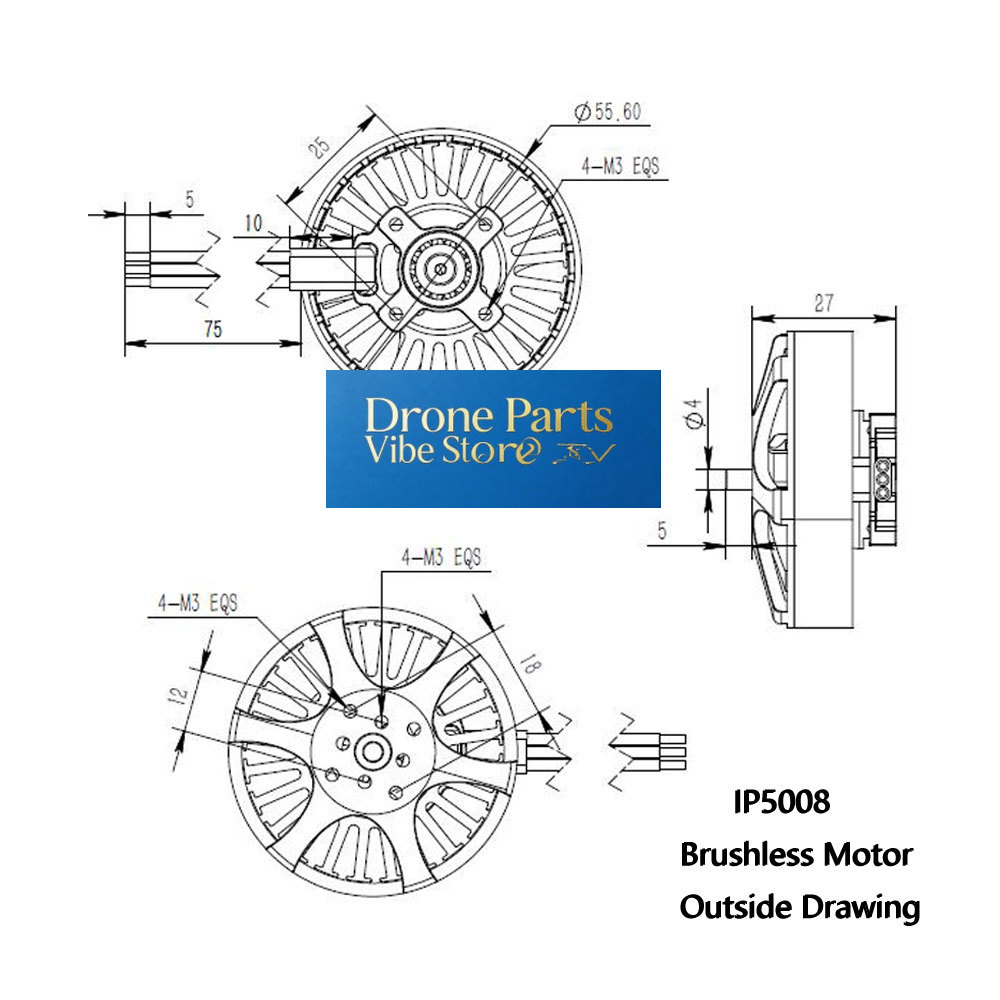 Photography Lighting Material - DParts1IP5008 KV370 ブラシレスモーター マルチローター用 ドローン 4.2KG