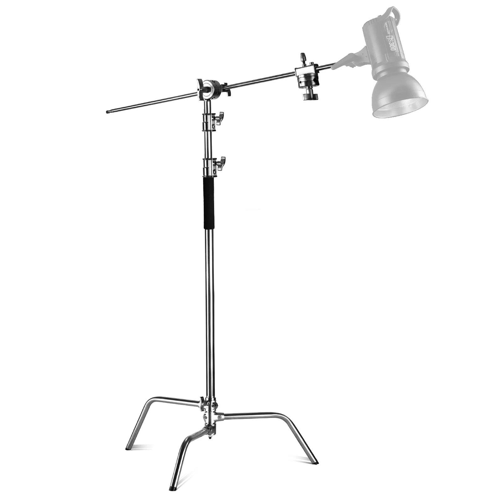 Boom Arm Stand - NEEWER Pro 100%ステンレス製ヘビーデューティーCスタンド（ブームアーム付き）、最大高さ10.5フィート/320cm写真撮影用ライトスタンド