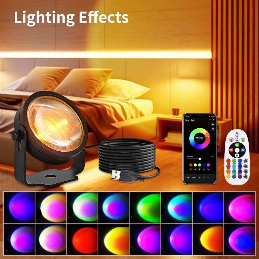 Tuya スマートサンセットプロジェクターランプ RGB L - Photography Lighting Mood のレビューと価格