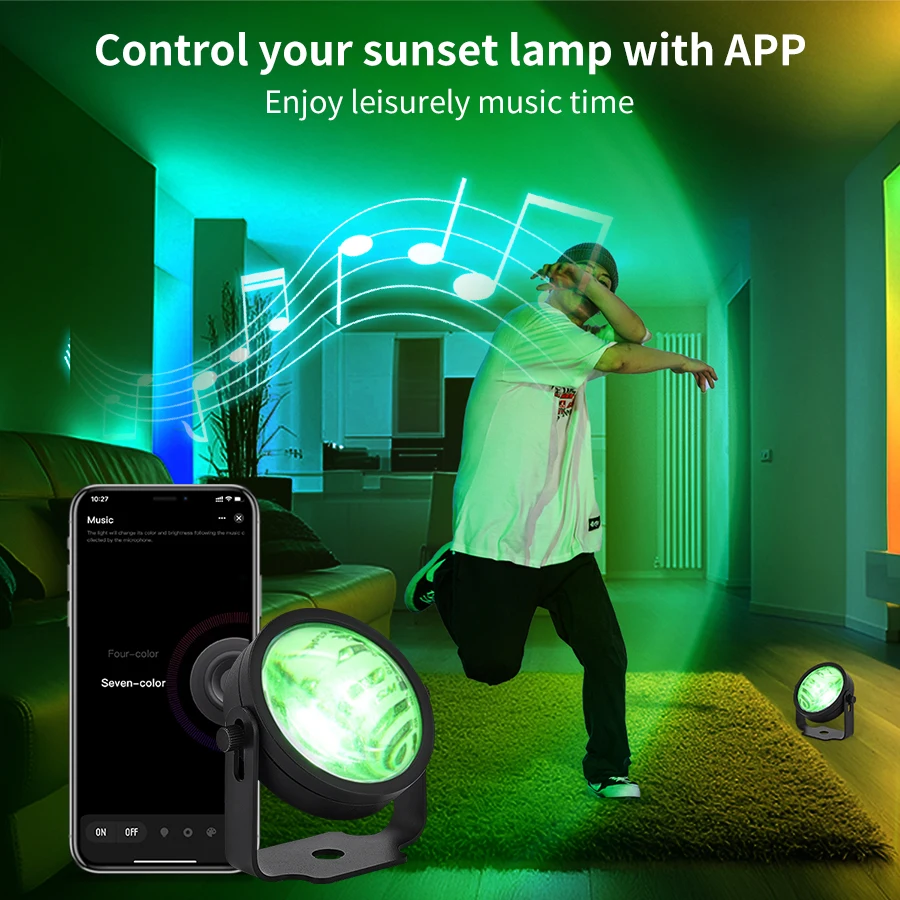 Tuya スマートサンセットプロジェクターランプ RGB L - Photography Lighting Mood のレビューと価格
