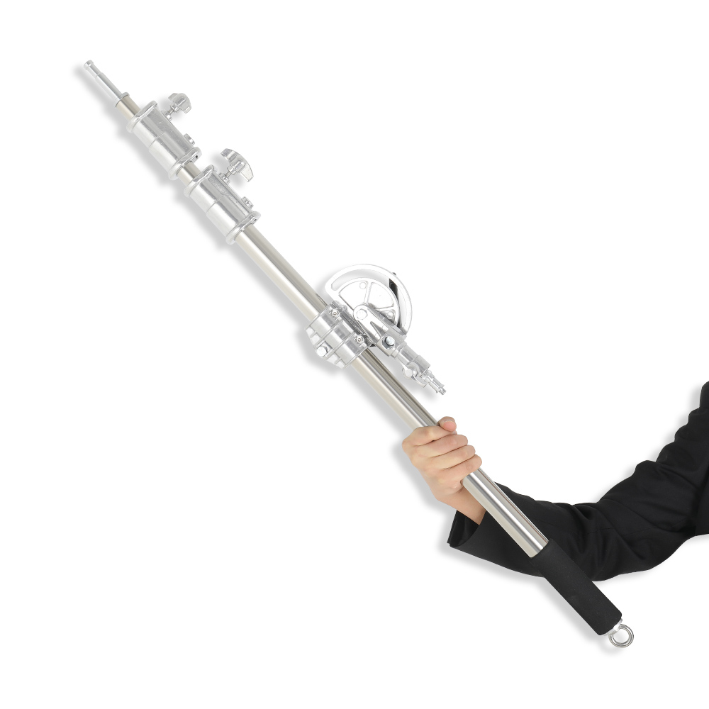 2.49 メートルの長さのクロスアームステンレス鋼キットライ - Boom Arm Stand のレビューと価格