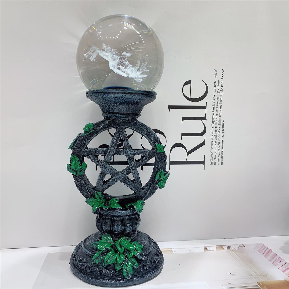五芒星オーナメント 翡翠台座 クリスタルボールスタンド ヴィ - Vintage Photography Lighting のレビューと価格