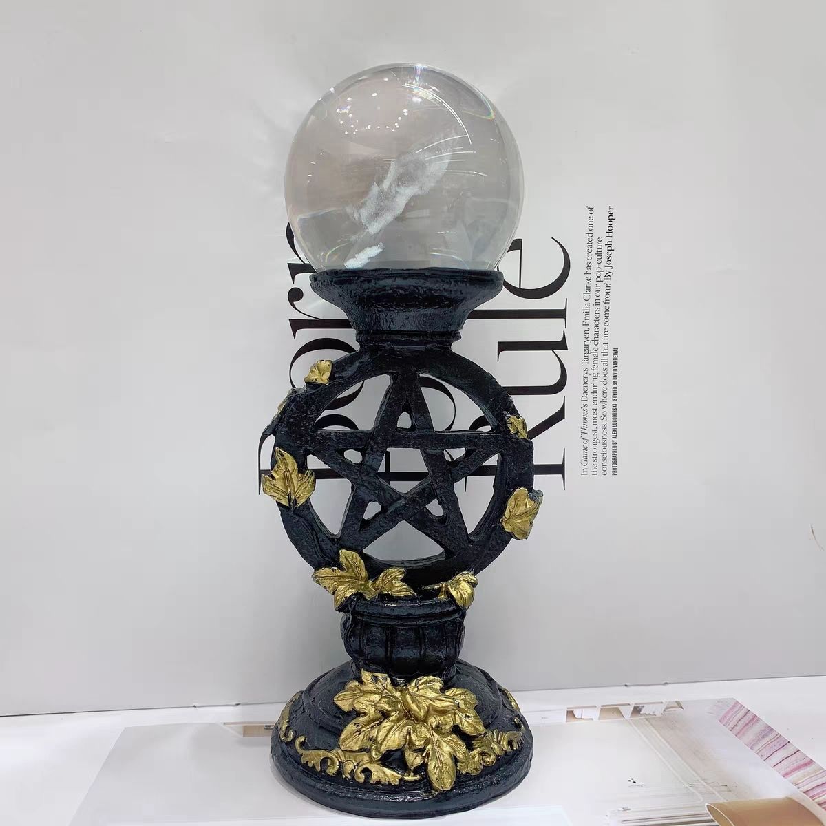 五芒星オーナメント 翡翠台座 クリスタルボールスタンド ヴィ - Vintage Photography Lighting のレビューと価格