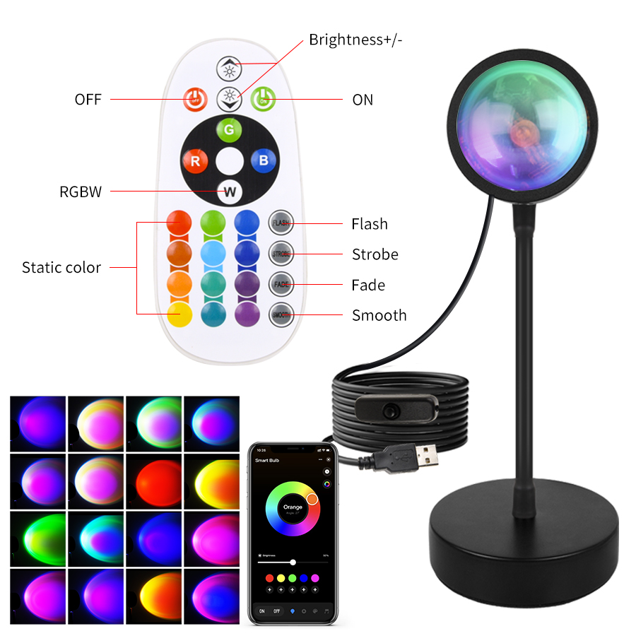Tuya スマートサンセットランプ USB プロジェクター  - Photography Lighting Mood のレビューと価格