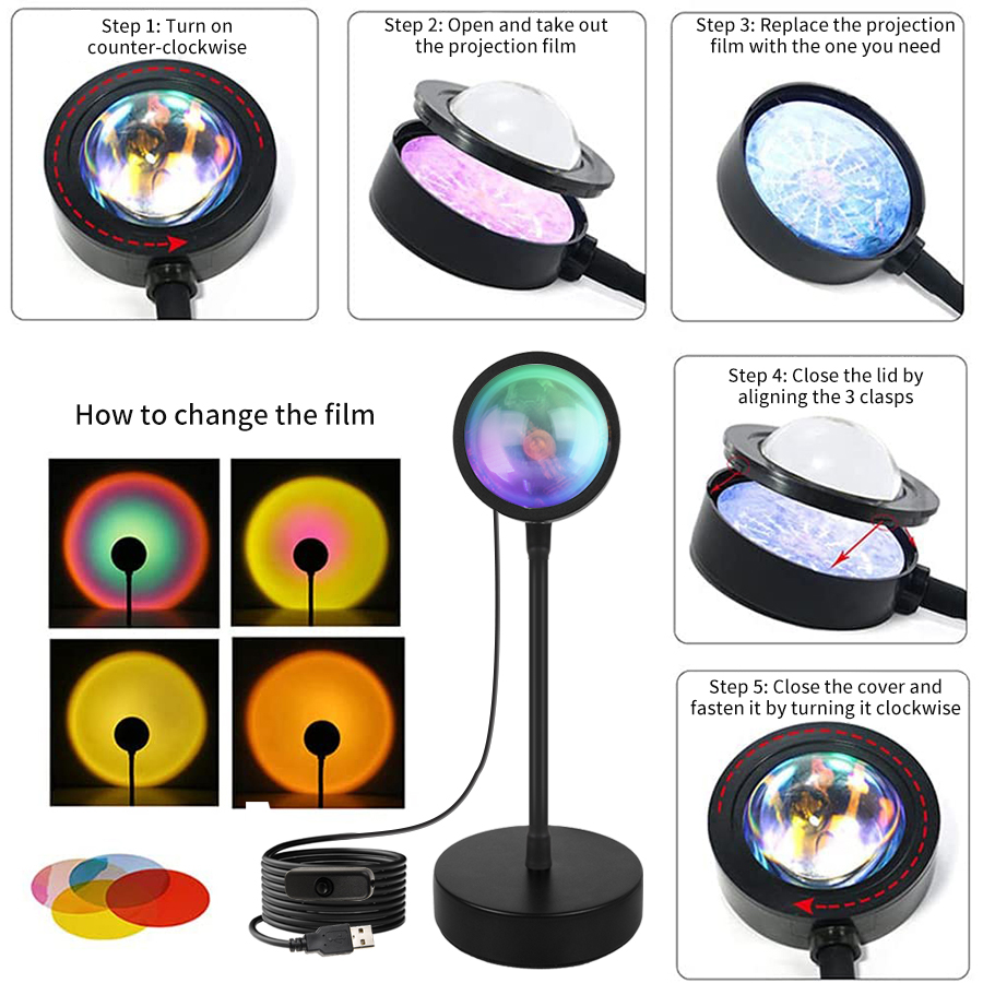 Tuya スマートサンセットランプ USB プロジェクター  - Photography Lighting Mood のレビューと価格