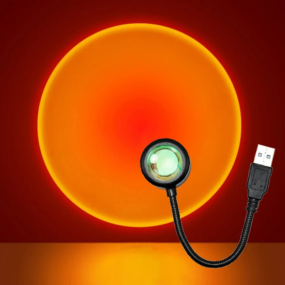 LED サンセットランプ常夜灯 USB プロジェクター誕生日 - Photography Lighting Mood のレビューと価格