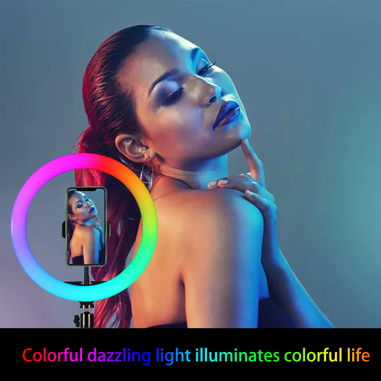 10インチ（26cm）RGBリングライト三脚LED丸型ランプ - Photography Lighting Stick のレビューと価格
