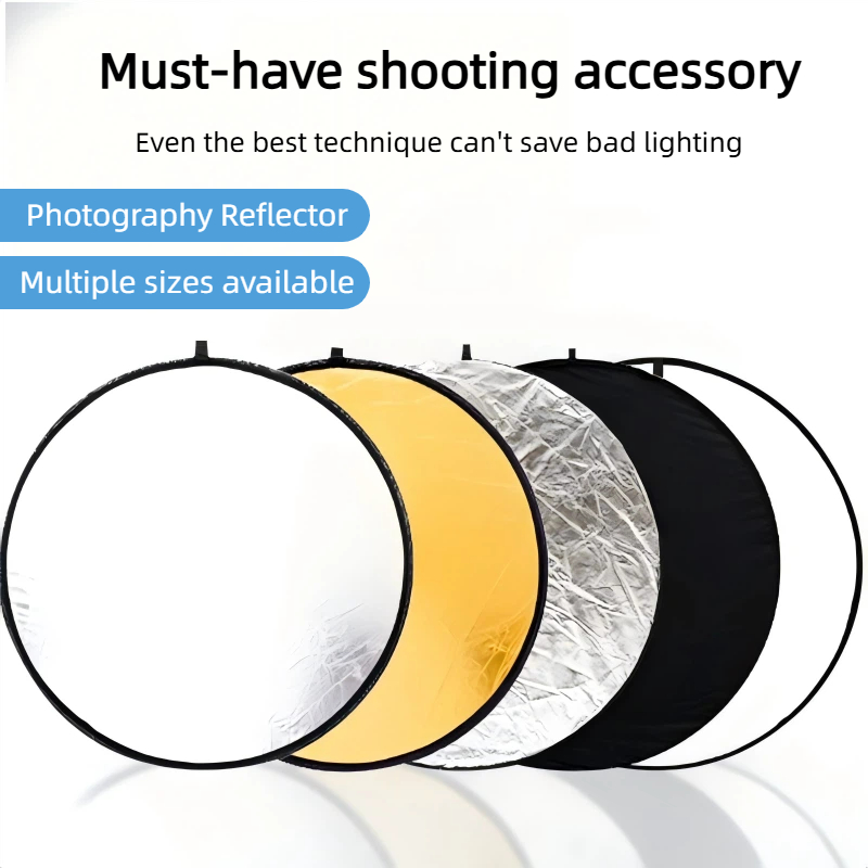 2-in-1両面ゴールドシルバーリフレクター、ポータブル折り - Photography Lighting Outdoor のレビューと価格