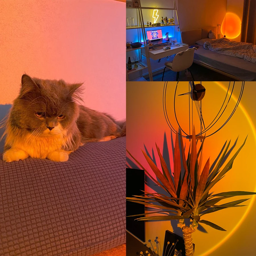サンセットランプナイトライトマルチカラーサンセットプロジェク - Photography Lighting Mood のレビューと価格