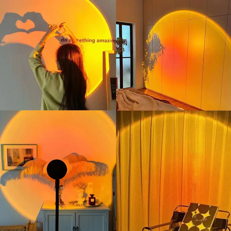 サンセットランプナイトライトマルチカラーサンセットプロジェク - Photography Lighting Mood のレビューと価格