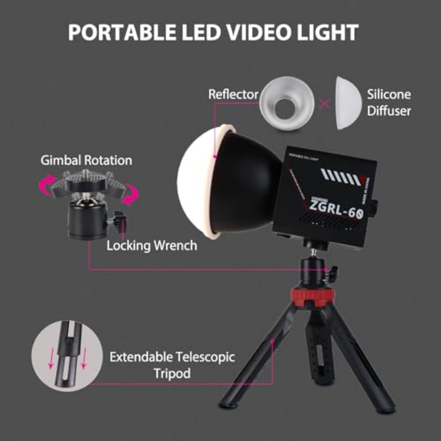 60W COB LED ビデオライト ハンドヘルド ポータブ - Lighting In Photography Studio のレビューと価格