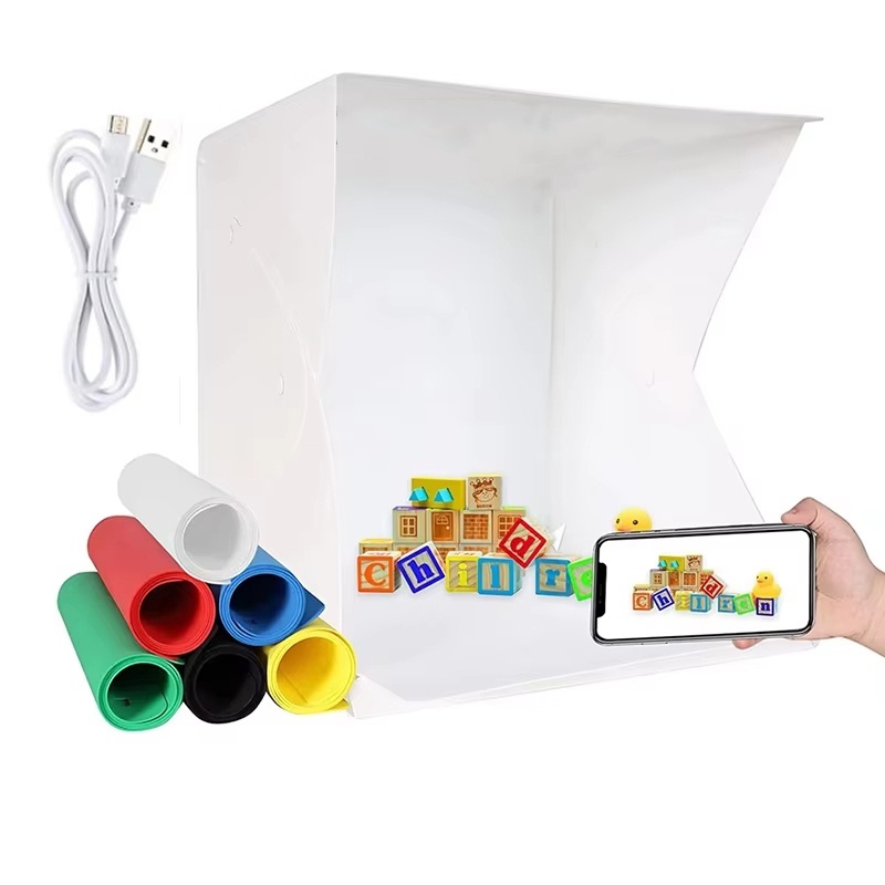 折りたたみ式ライトボックス ポータブル写真撮影用LEDフォト - Photography Lighting Case のレビューと価格