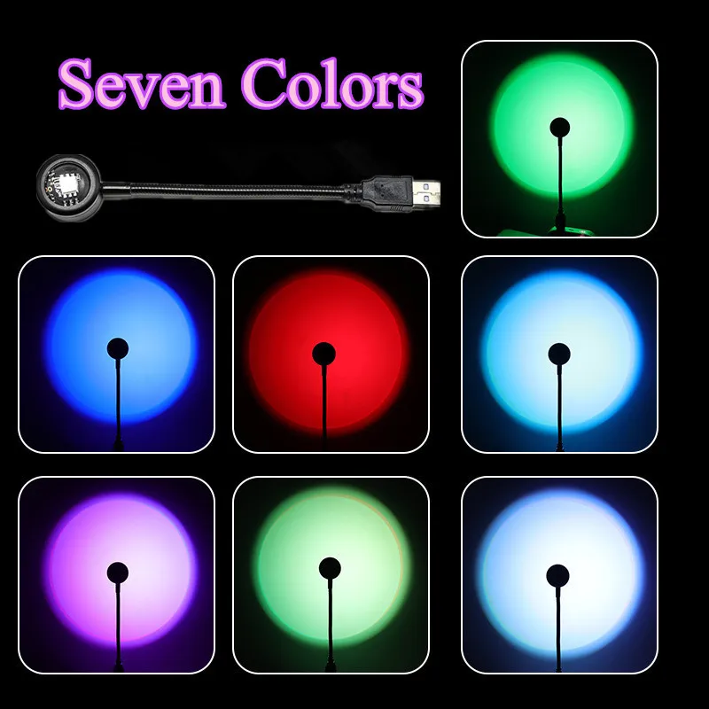 Led USB サンセットランププロジェクター家の装飾ナイト - Photography Lighting Mood のレビューと価格