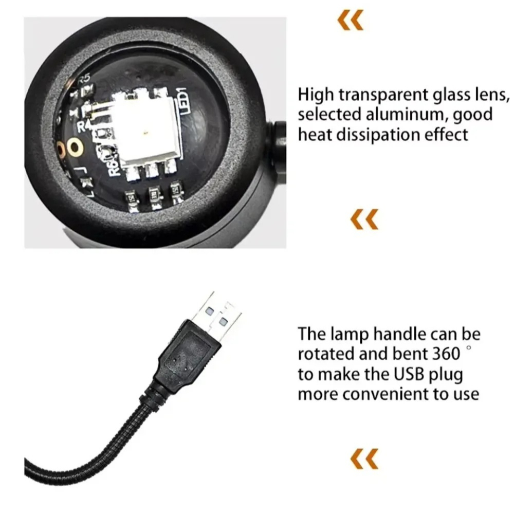 LED RGB サンセットプロジェクションランプ USB ム - Photography Lighting Mood のレビューと価格