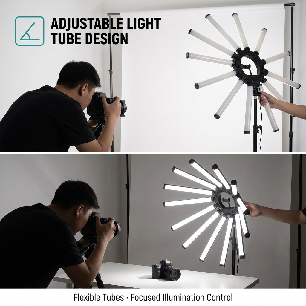 12アームマルチチューブ写真撮影照明キット 180W大型LE - Lighting In Photography Studio のレビューと価格