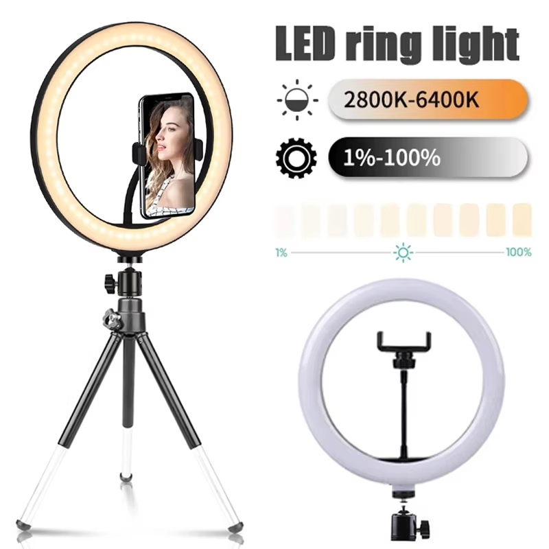 10インチ自撮りリングライト写真撮影用フィルライトLEDリン - Photography Lighting Stick のレビューと価格