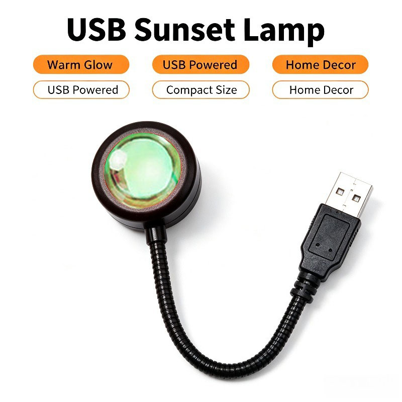 USBサンセットランプ、温かみのあるオレンジ色の光を投げる美 - Photography Lighting Mood のレビューと価格