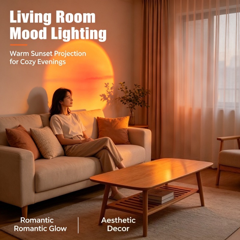 USBサンセットランプ、温かみのあるオレンジ色の光を投げる美 - Photography Lighting Mood のレビューと価格