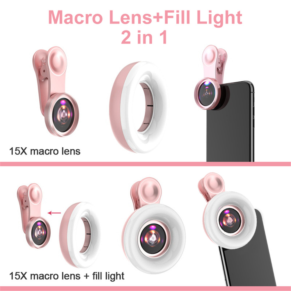 モバイルレンズ 15X マクロレンズ 携帯電話 2 in 1 - Photography Lighting Stick のレビューと価格