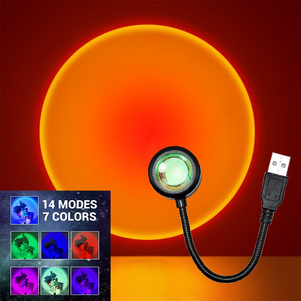 ZK40 LED サンセットランプ常夜灯 USB プロジェク - Photography Lighting Mood のレビューと価格