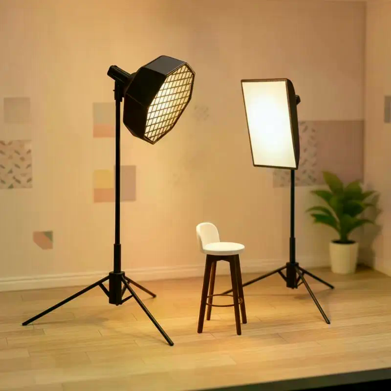 1/12ミニスタジオライトソフトボックスモデル三脚写真撮影用 - Photography Lighting Layout のレビューと価格